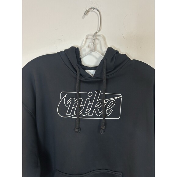 Nike Therma-Fit Pullover Hoodie Black Logo Graphic Men’s Medium - Picture 4 of 9
